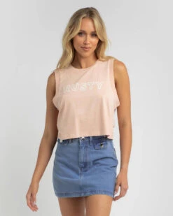 Rusty Essentials Snow Cropped Tank Top