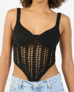 Celine Crochet Corset Top 8 Celine Crochet Corset Top -Fashion Women 20347327 02 RT XL