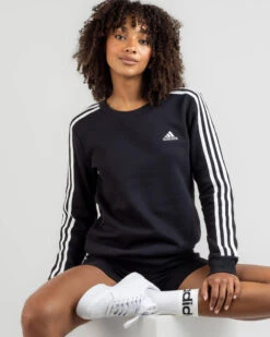 ADIDAS Essentials 3 Stripe Long Sleeve T-Shirt