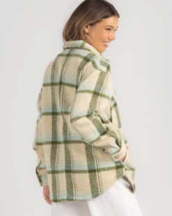 RVCA Valley Plaid Shacket -Fashion Women 20350547 01 LT XL