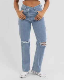 Rusty Chloe High Wide Straight Leg Jeans