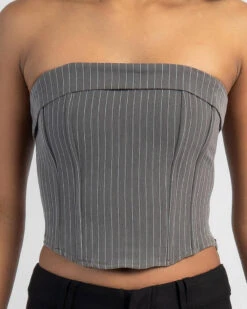 Bonnie Pinstripe Corset Top 8 Bonnie Pinstripe Corset Top -Fashion Women 20352358 02 RT XL