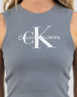 Calvin Klein Archival Monologo Rib Tank Top -Fashion Women 20352869 01 RT XL