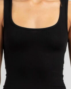 Basic Scoop Neck Rib Tank Top -Fashion Women 20355231 04 RT XL