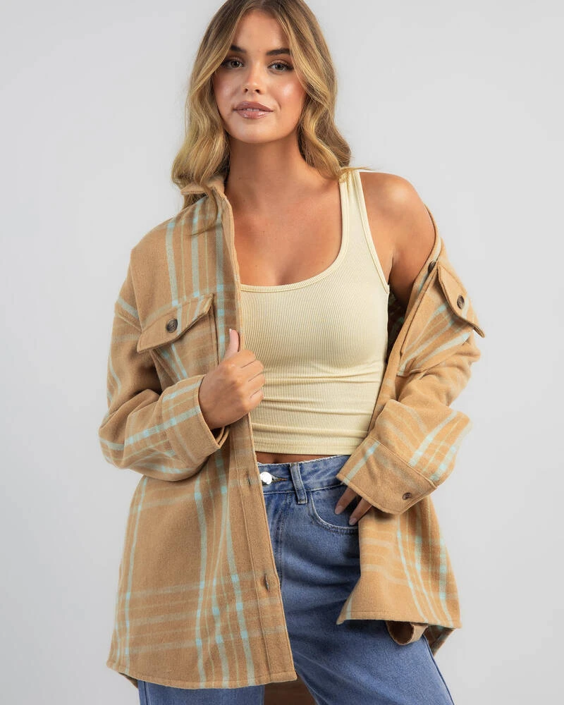 Roxy Check The Swell Shacket 2 Roxy Check The Swell Shacket - Image 2