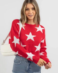 Cowboy Crop Crew Neck Knit Jumper