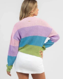 Gelato Stripe Crew Neck Knit Jumper -Fashion Women 20356364 01 LT XL