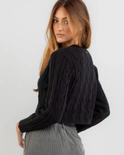 Bookworm Cable Knit Jumper 6 Bookworm Cable Knit Jumper -Fashion Women 20356376 03 LT XL