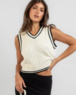 Science Club Cable Knit Vest