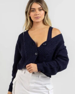 Debate Team Cable Knit Cardigan