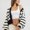 Top Of The Class Stripe Knit Cardigan