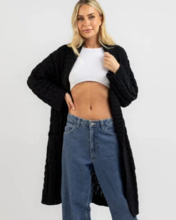 Vogue Longline Cable Knit Cardigan