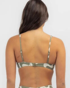 RVCA Waves Scooped Bralette Bikini Top -Fashion Women 20358358 01 LT XL