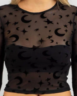 Eclipse Mesh Long Sleeve Top 7 Eclipse Mesh Long Sleeve Top -Fashion Women 20358604 01 RT XL