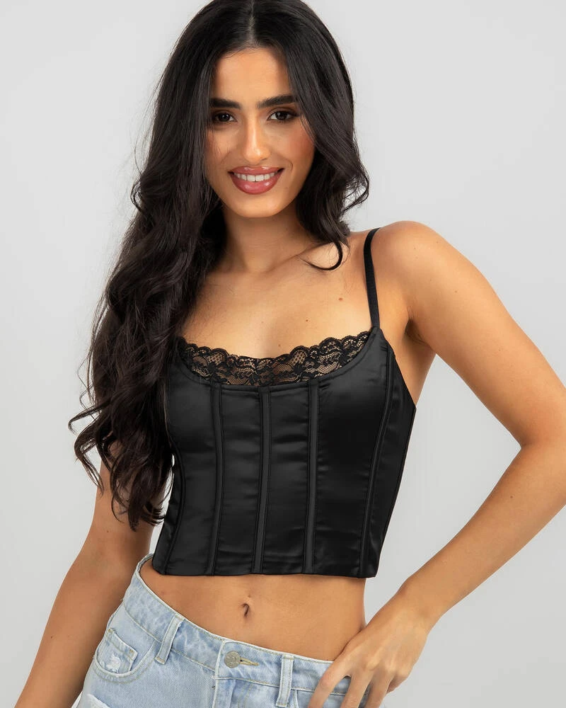 Heartbreak Satin Lace Corset Top 1 Heartbreak Satin Lace Corset Top