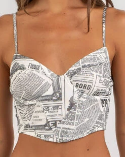 Newspaper Corset Top -Fashion Women 20359487 01 RT XL