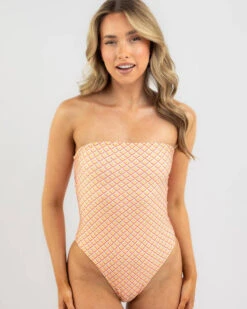 Rhythm Cayman Geo Strapless One Piece Swimsuit