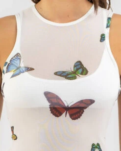 Noah Butterfly Mesh Tank Top -Fashion Women 20366707 01 RT XL
