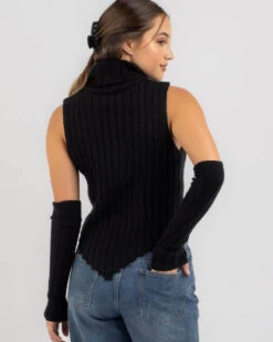 Jagger High Neck Knit Sleeve Set -Fashion Women 20367414 02 RT XL