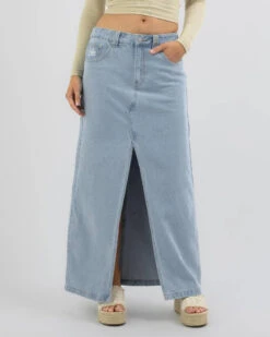 Rusty Celeste Low Rise Denim Maxi Skirt