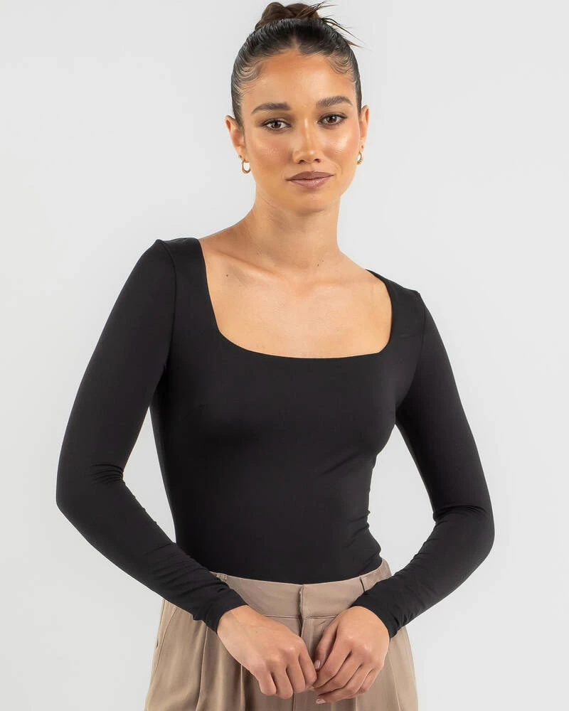 Basic Square Neck Long Sleeve Bodysuit 1 Basic Square Neck Long Sleeve Bodysuit